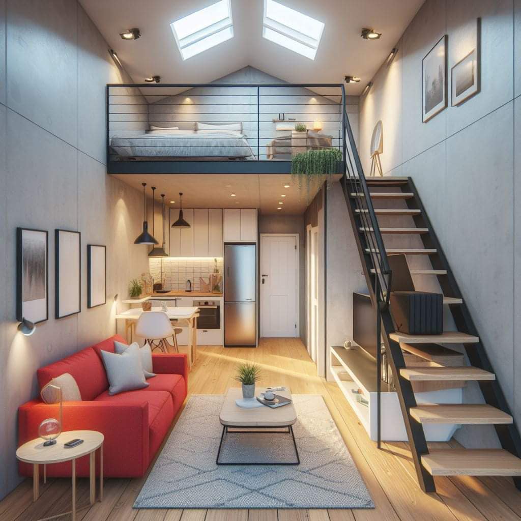 Tiny House Workspace Ideas Beneath a Loft
