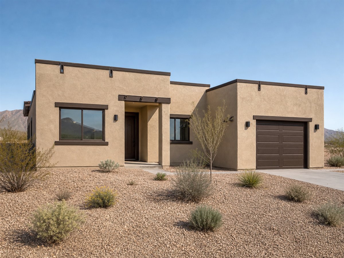 Saguaro Casita 1256, a conceptual 1256-square-foot desert small-home casita with a $214,625 construction target