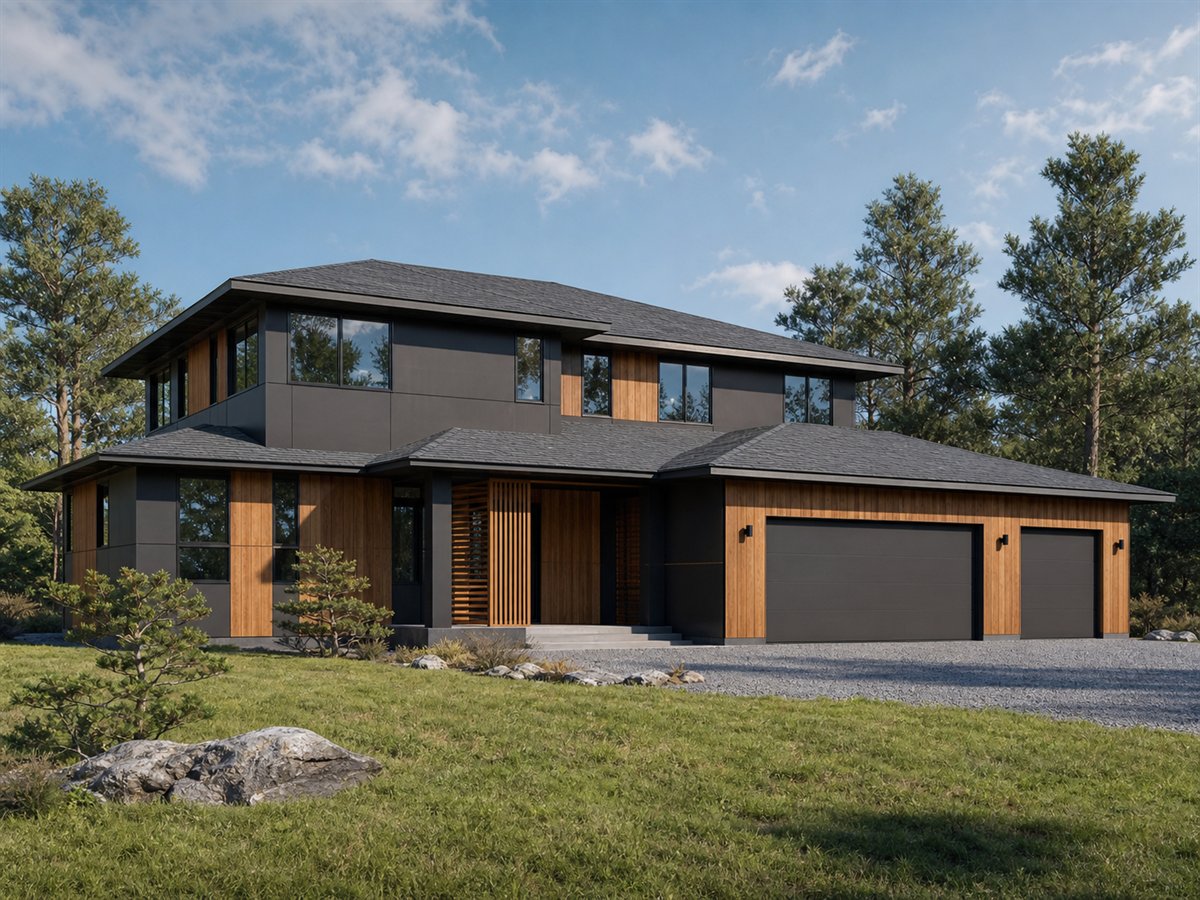 Quiet Cedar House 2445, a conceptual 2445-square-foot Japanese-inspired contemporary family home with a $473,750 construction target