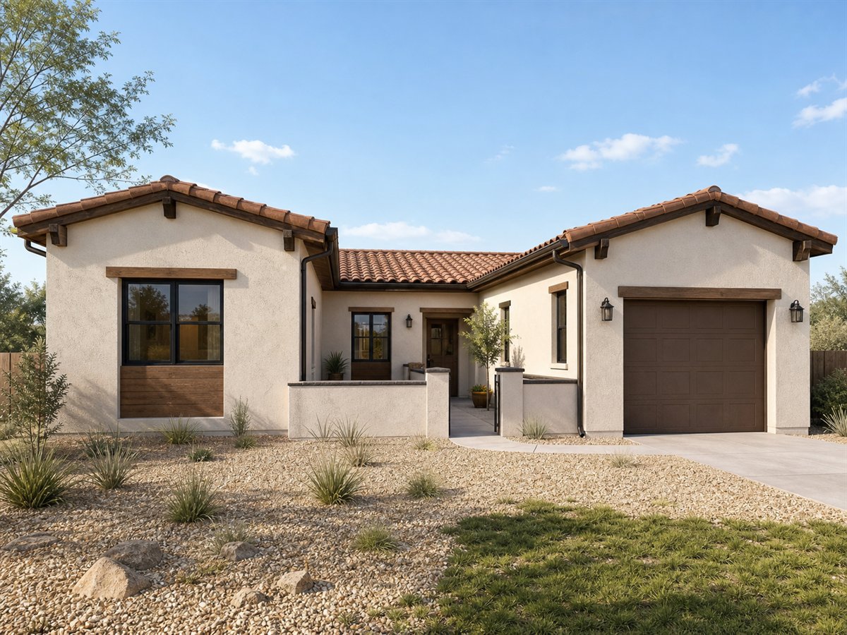 Mesa Court Casita 1257, a conceptual 1257-square-foot courtyard-entry casita with a $215,625 construction target