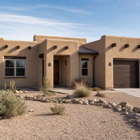$216,625 Expanded Adobe-Inspired Small Cottage: 1,258-Sq.-Ft. Three-Bedroom Plan