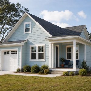 $217,625 Expanded Small Coastal-Region Cottage: 1,259-Sq.-Ft. Three-Bedroom Plan