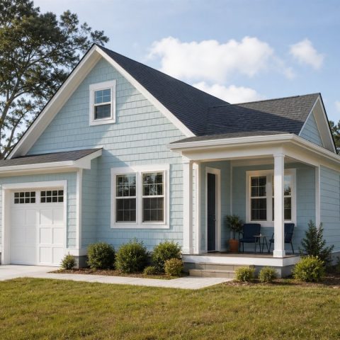 $217,625 Expanded Small Coastal-Region Cottage: 1,259-Sq.-Ft. Three-Bedroom Plan