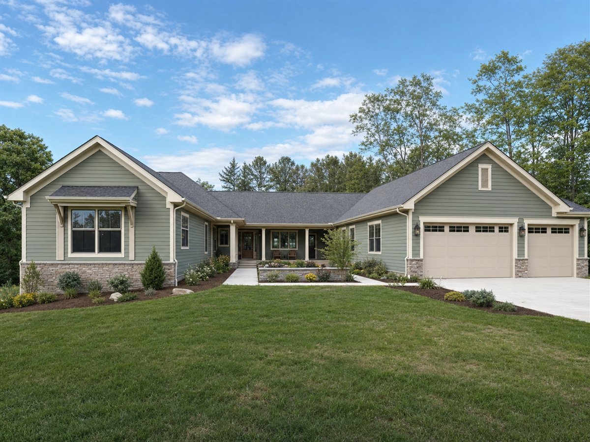 Hearthside U-Ranch 2475, a conceptual 2475-square-foot U-shaped family ranch with a $481,250 construction target