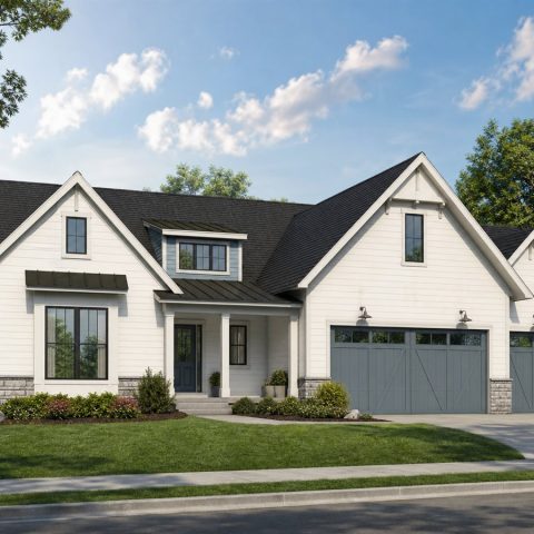 $483,750 Generational Clustered-Gable Family Cottage: 2,485-Sq.-Ft. Five-Bedroom Plan