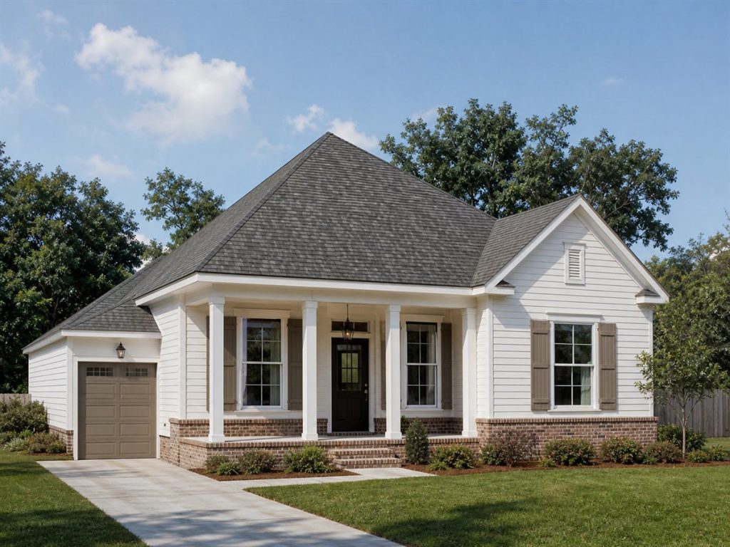 $219,625 Expanded Small Acadian Cottage: 1,292-Sq.-Ft. Three-Bedroom Plan