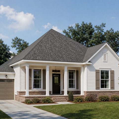 $219,625 Expanded Small Acadian Cottage: 1,292-Sq.-Ft. Three-Bedroom Plan