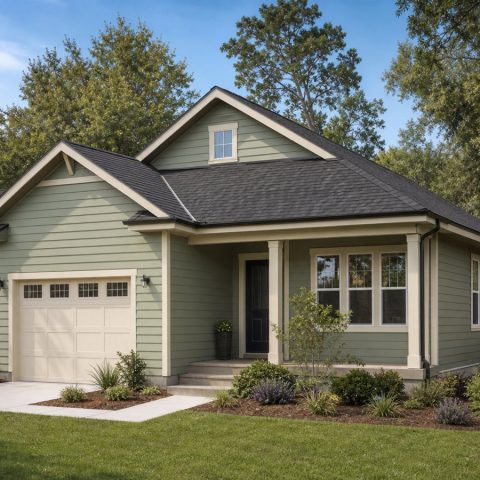 $220,625 Expanded Garden-Edge Cottage Bungalow: 1,293-Sq.-Ft. Three-Bedroom Plan