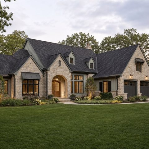 $738,750 Premier Stone-Cottage Luxury Estate: 3,311-Sq.-Ft. Four-Bedroom Custom Plan
