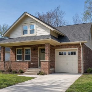 $221,625 Expanded Brick-Accent Starter Bungalow: 1,294-Sq.-Ft. Three-Bedroom Plan