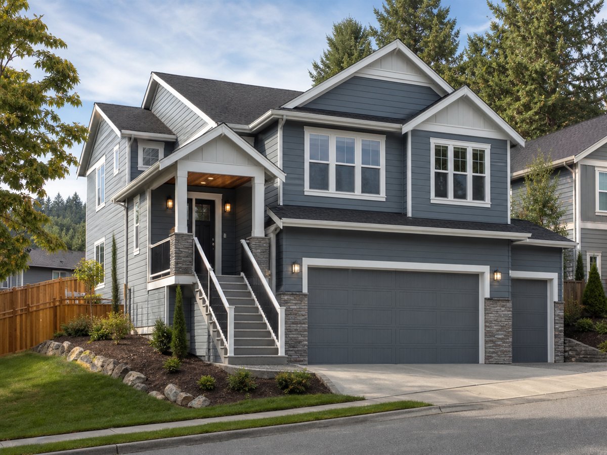 Overlook Garage House 2515, a conceptual 2515-square-foot garage-under two-story family home with a $491,250 construction target