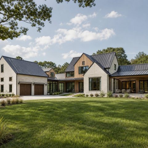 $741,250 Premier Modern Gabled-Pavilion Custom Home: 3,319-Sq.-Ft. Four-Bedroom Custom Plan