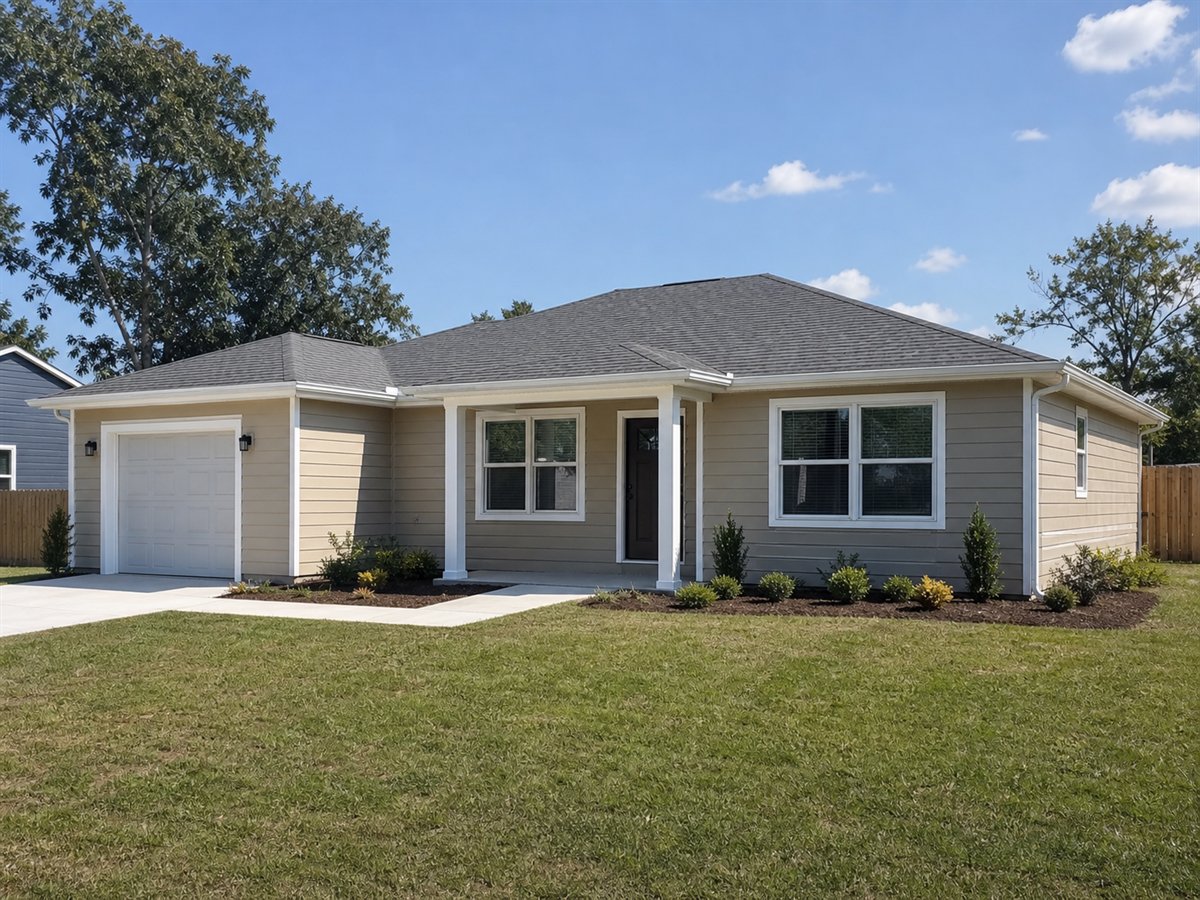 Easy Path Ranch 1296, a conceptual 1296-square-foot accessible small ranch with a $222,625 construction target