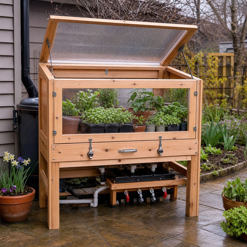 Cedar Pot-Warming Cold Frame for Early Spring