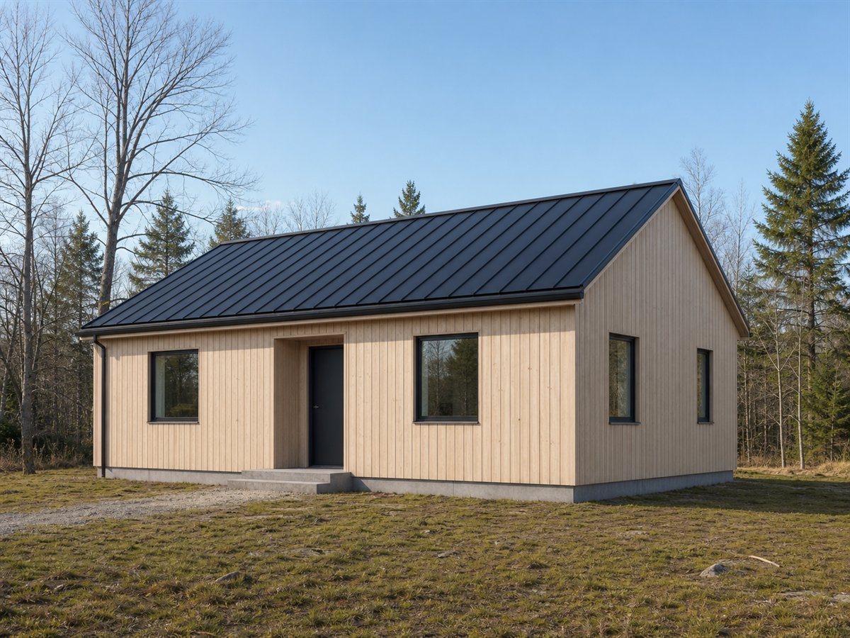 Nordline 1280, a conceptual 1280-square-foot simple Scandinavian-inspired home with a $220,000 construction target