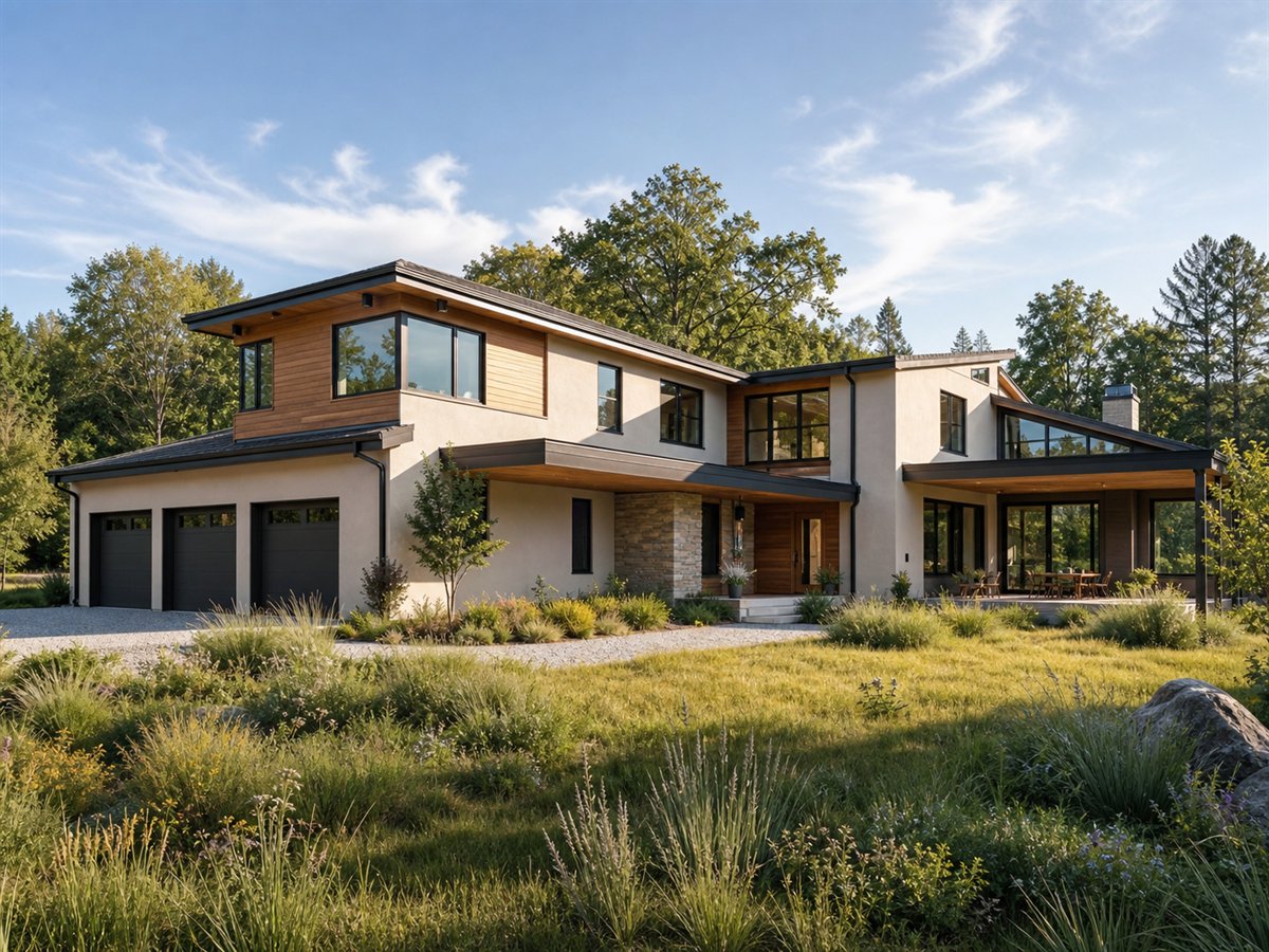 Sunward House 3343, a conceptual 3343-square-foot passive-solar modern luxury home with a $748,750 construction target