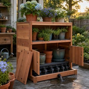 Garden Storm-Prep Rack for Movable Plant Pots