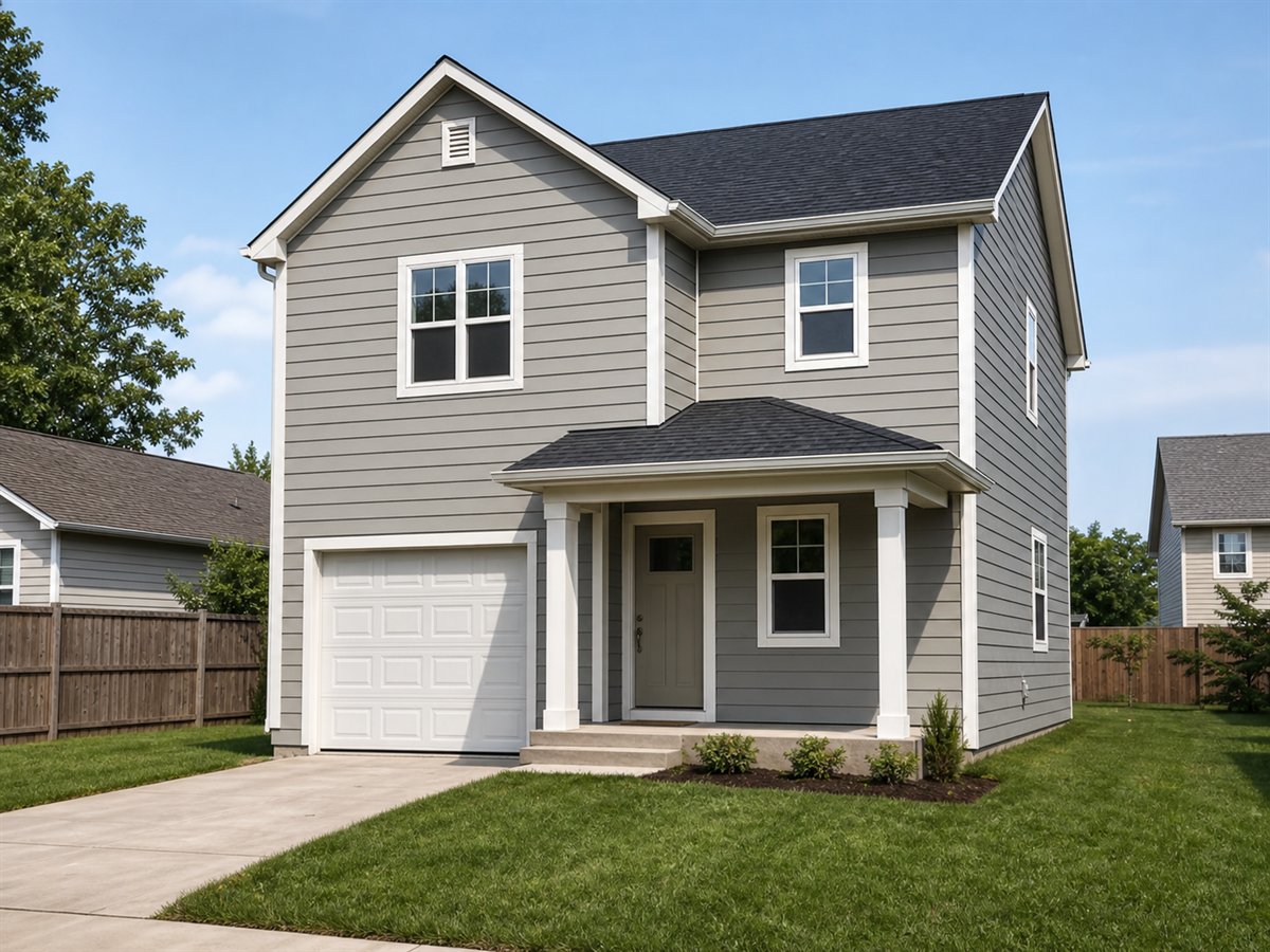 Square Start House 1333, a conceptual 1333-square-foot simple two-story starter home with a $228,625 construction target