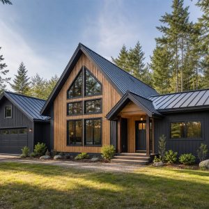 $254,375 Practical Restrained A-Frame-Inspired Family Home: 1,754-Sq.-Ft. Three-Bedroom Plan