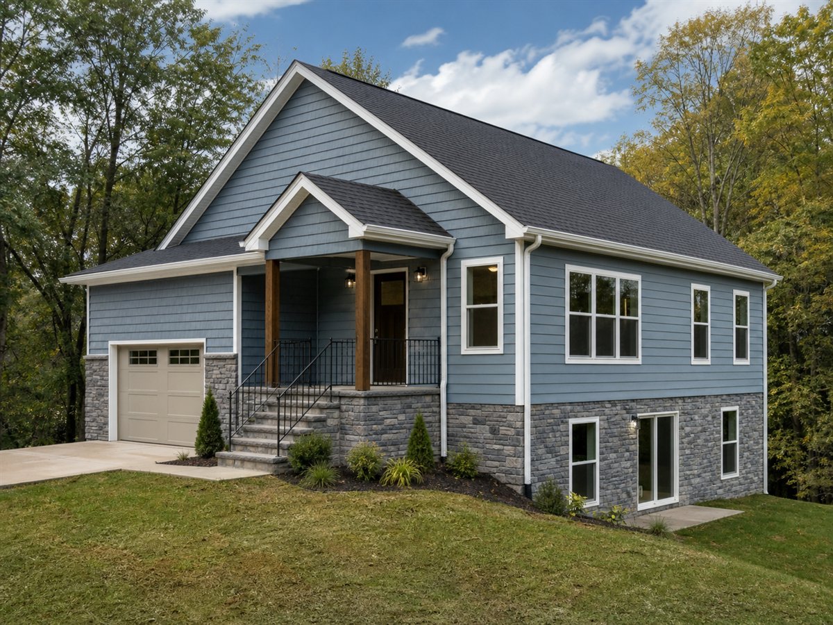 Daylight Nook 1336, a conceptual 1336-square-foot daylight-basement cottage with a $230,625 construction target
