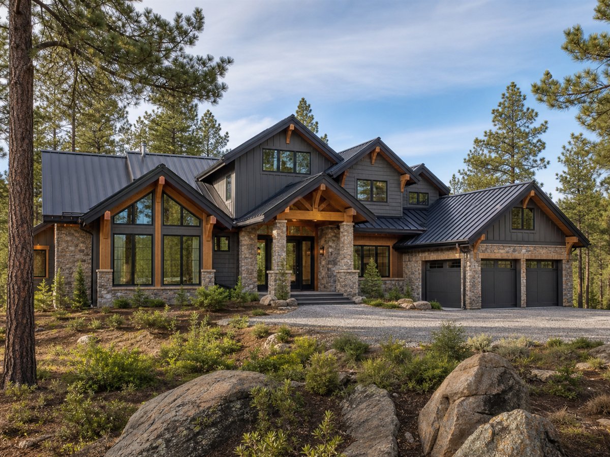 Summit Glass House 3399, a conceptual 3399-square-foot mountain-modern custom home with a $766,250 construction target