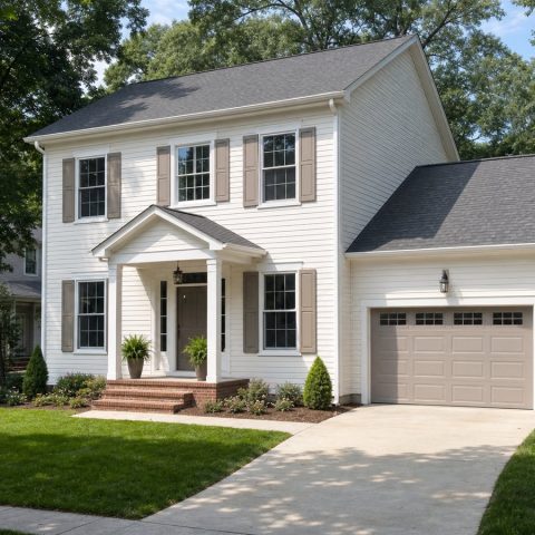 $259,375 Practical Transitional Colonial Family Home: 1,759-Sq.-Ft. Three-Bedroom Plan