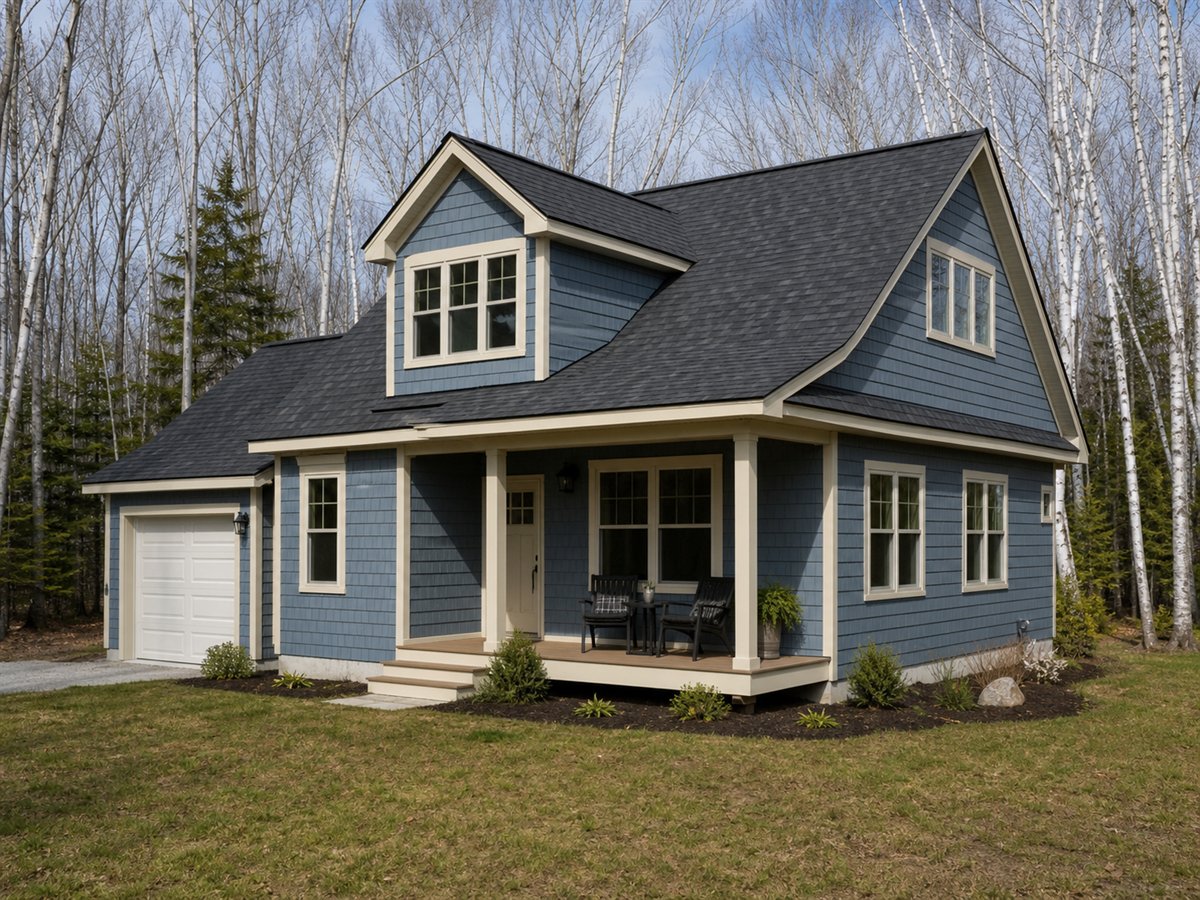 Birch Field Cottage 1339, a conceptual 1339-square-foot Great Lakes-region small cottage with a $233,625 construction target