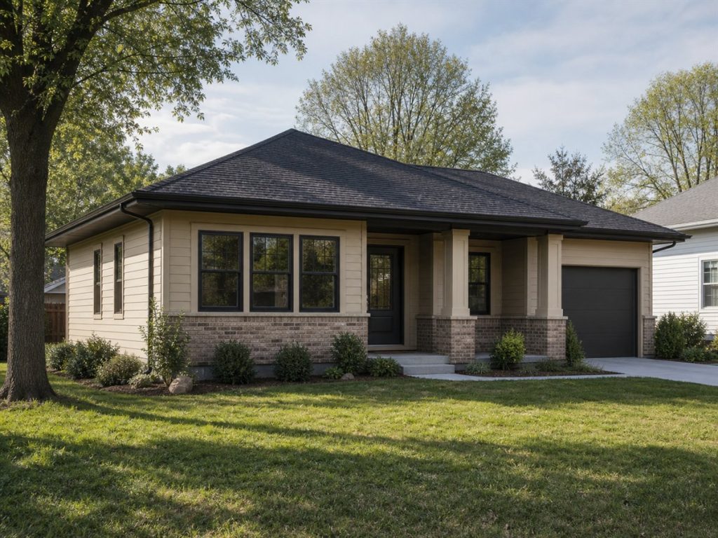 $235,625 Expanded Prairie-Inspired Small Cottage: 1,372-Sq.-Ft. Three-Bedroom Plan