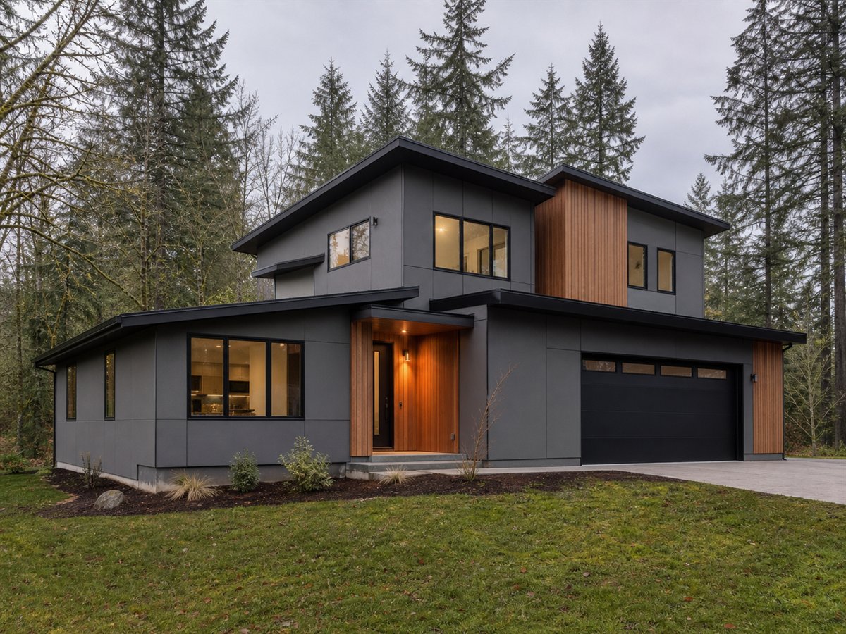 Rainwood House 1803, a conceptual 1803-square-foot Pacific Northwest contemporary family home with a $263,125 construction target