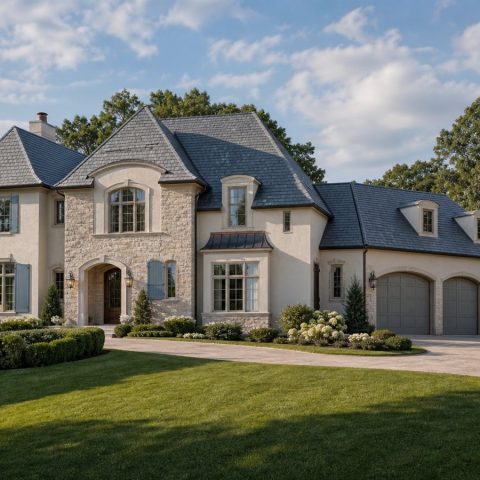 $776,250 Grand French-Country Custom Home: 3,431-Sq.-Ft. Five-Bedroom Custom Plan