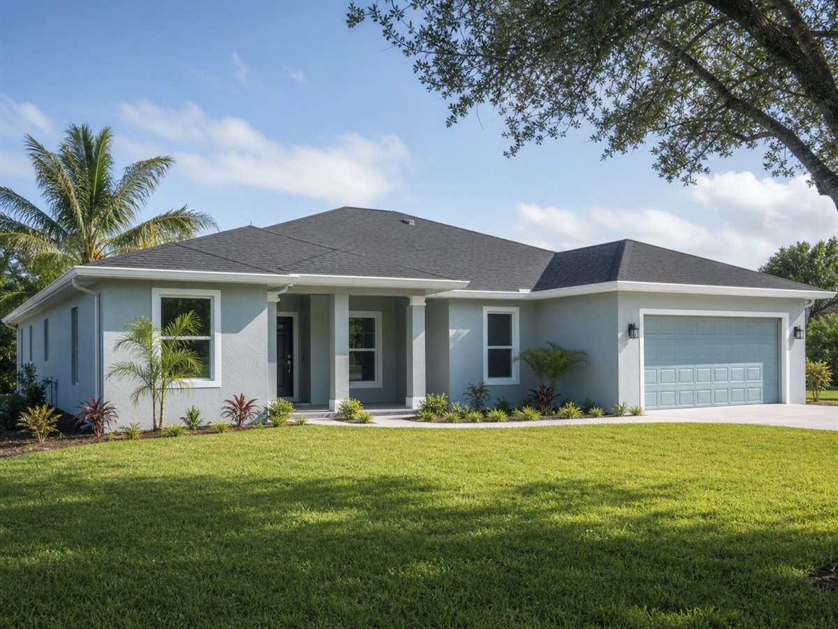 Palm Breeze Ranch 1807, a conceptual 1807-square-foot Florida-region ranch home with a $266,875 construction target