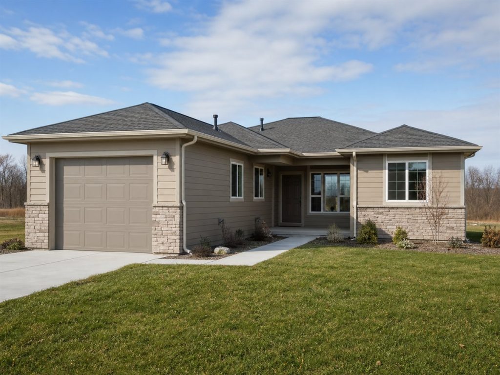 $241,625 Expanded Courtyard-Entry Small Ranch: 1,379-Sq.-Ft. Three-Bedroom Plan