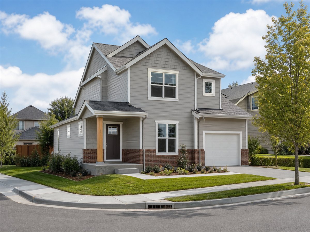 Cornerstone Cottage 1412, a conceptual 1412-square-foot side-entry small cottage with a $243,625 construction target