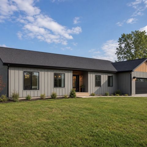 $273,125 Practical Linear Pavilion Family Home: 1,853-Sq.-Ft. Three-Bedroom Plan