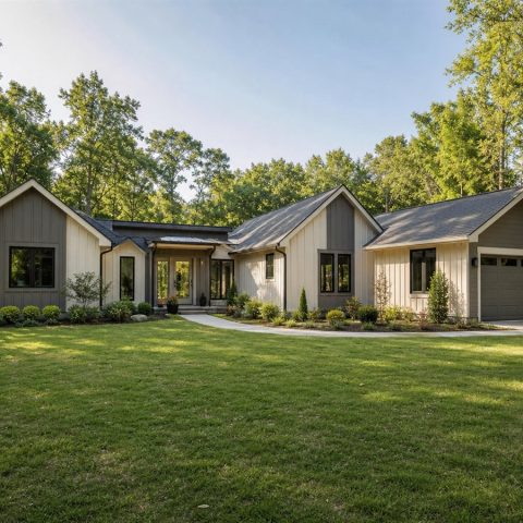 $274,375 Practical Connected-Pavilion Family Home: 1,854-Sq.-Ft. Three-Bedroom Plan