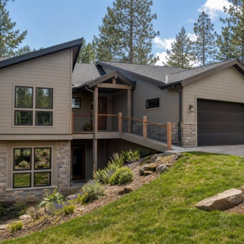 $275,625 Practical Stepped Hillside Family Home: 1,856-Sq.-Ft. Three-Bedroom Plan