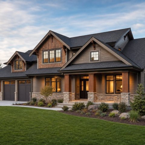 $801,250 Grand Modern Craftsman Custom Home: 3,511-Sq.-Ft. Five-Bedroom Custom Plan