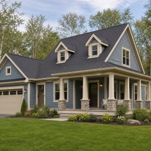 $276,875 Practical Great Lakes-Region Family Cottage: 1,857-Sq.-Ft. Three-Bedroom Plan