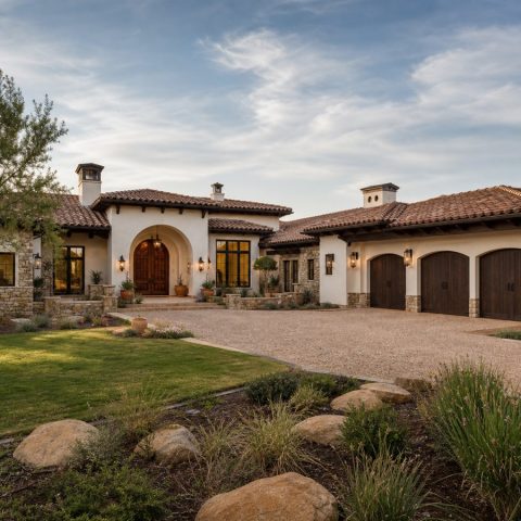 $803,750 Grand Courtyard Hacienda Custom Home: 3,519-Sq.-Ft. Five-Bedroom Custom Plan