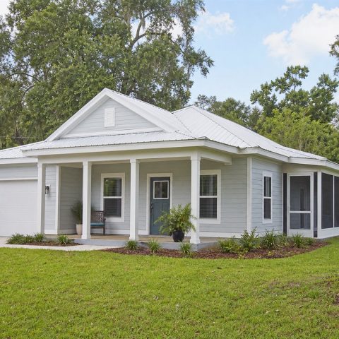 $247,625 Expanded Screened-Porch Small Cottage: 1,417-Sq.-Ft. Three-Bedroom Plan