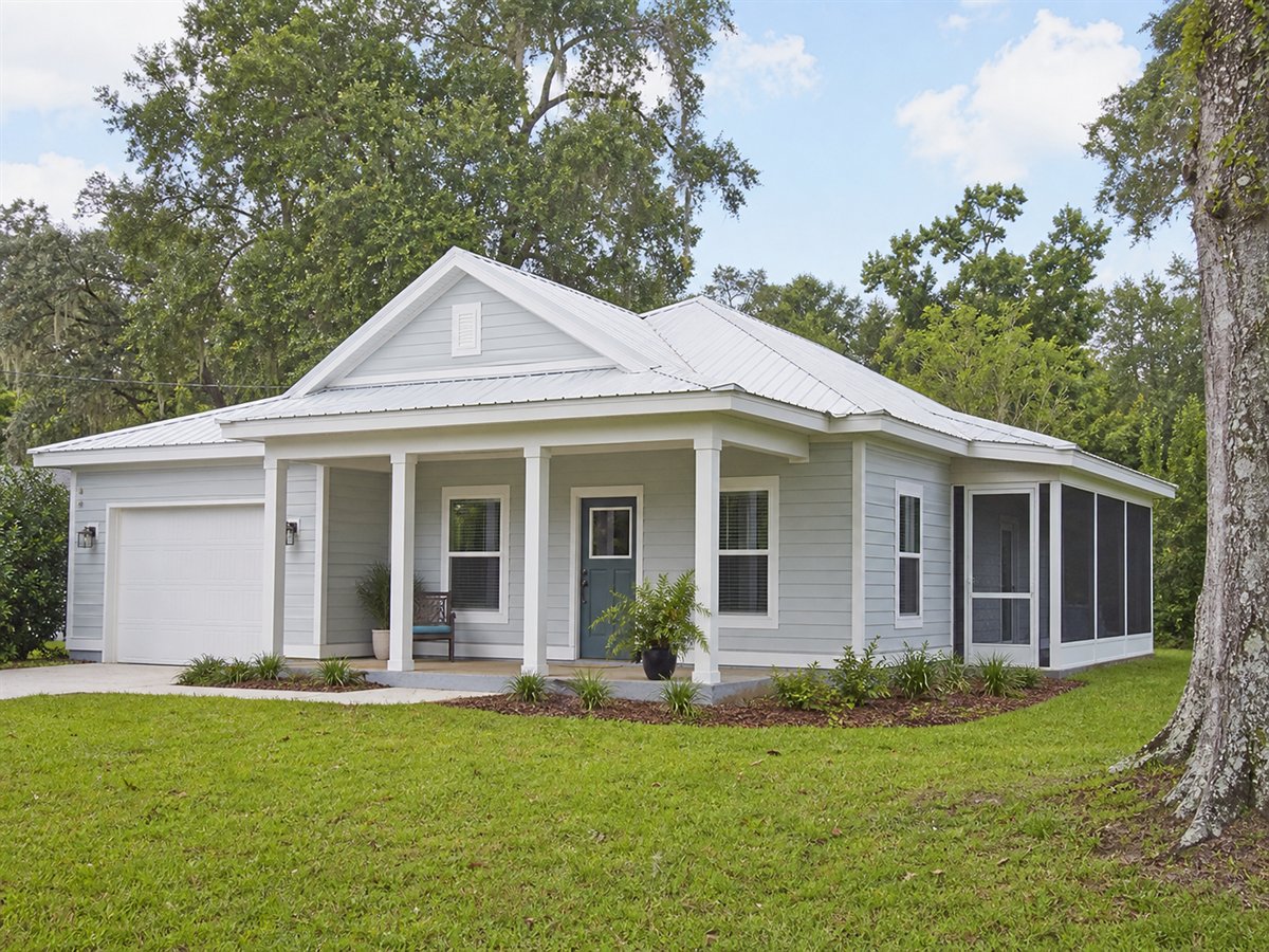Breeze Porch Cottage 1417, a conceptual 1417-square-foot screened-porch small cottage with a $247,625 construction target