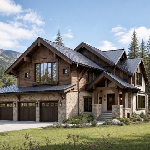 $808,750 Grand Alpine-Inspired Custom Chalet: 3,535-Sq.-Ft. Five-Bedroom Custom Plan