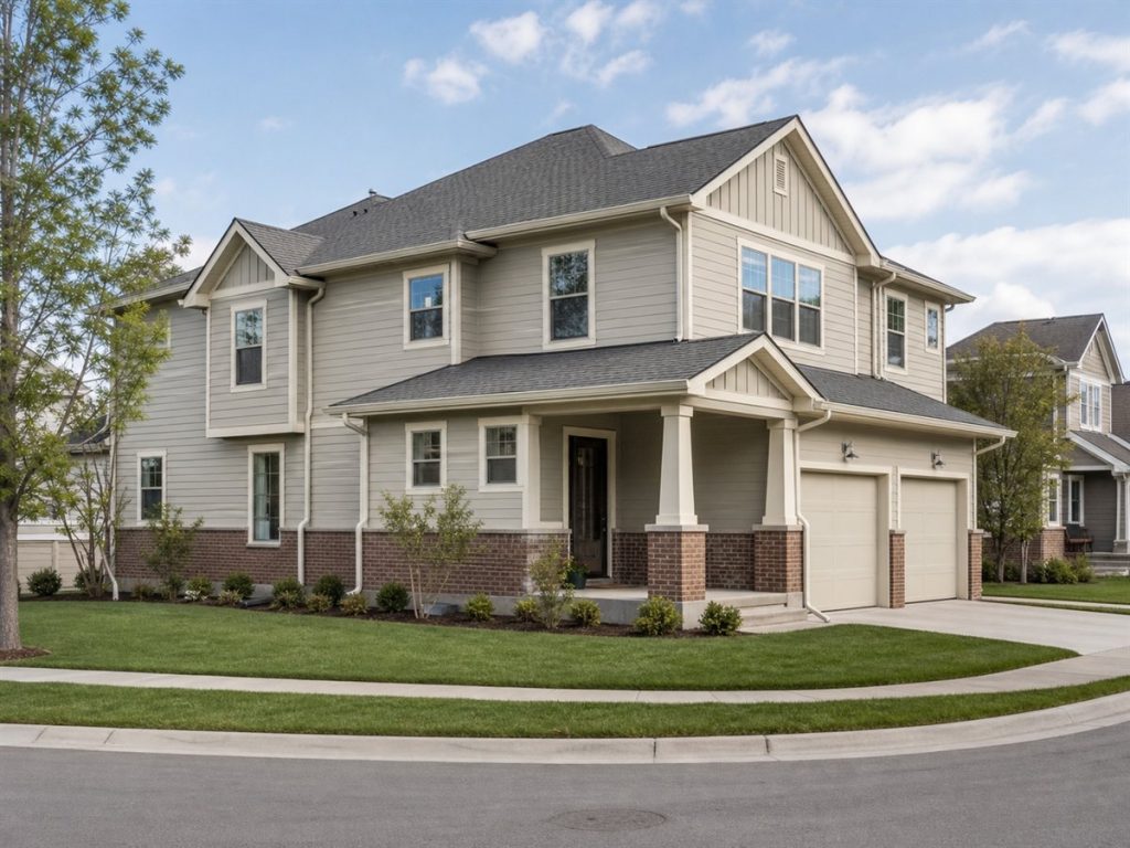 $281,875 Practical Corner-Lot Side-Entry Family Home: 1,902-Sq.-Ft. Three-Bedroom Plan