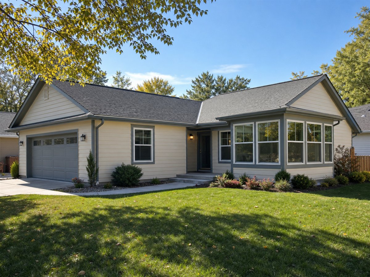 Morning Sun Ranch 1954, a conceptual 1954-square-foot sunroom family ranch with a $294,375 construction target