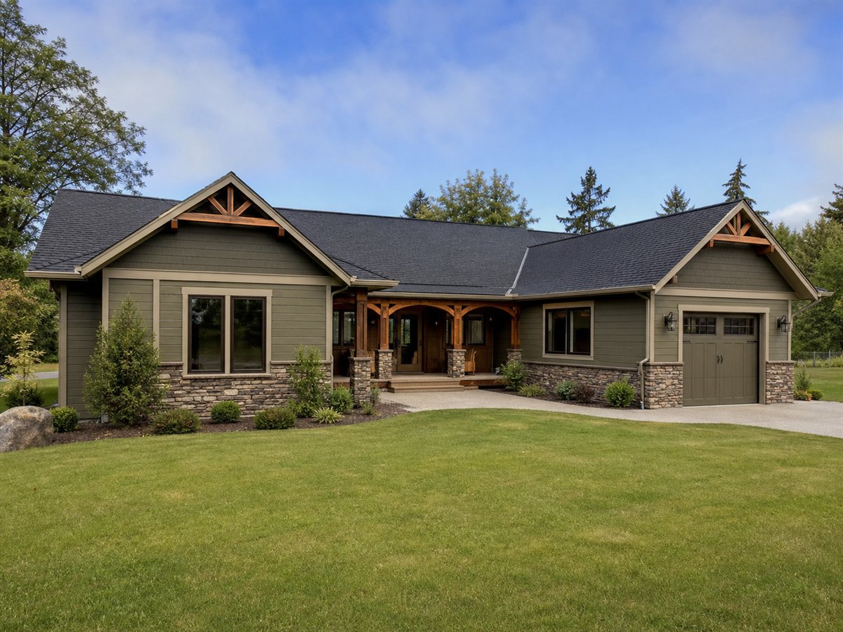 Craft Court House 1957, a conceptual 1957-square-foot courtyard Craftsman family home with a $296,875 construction target
