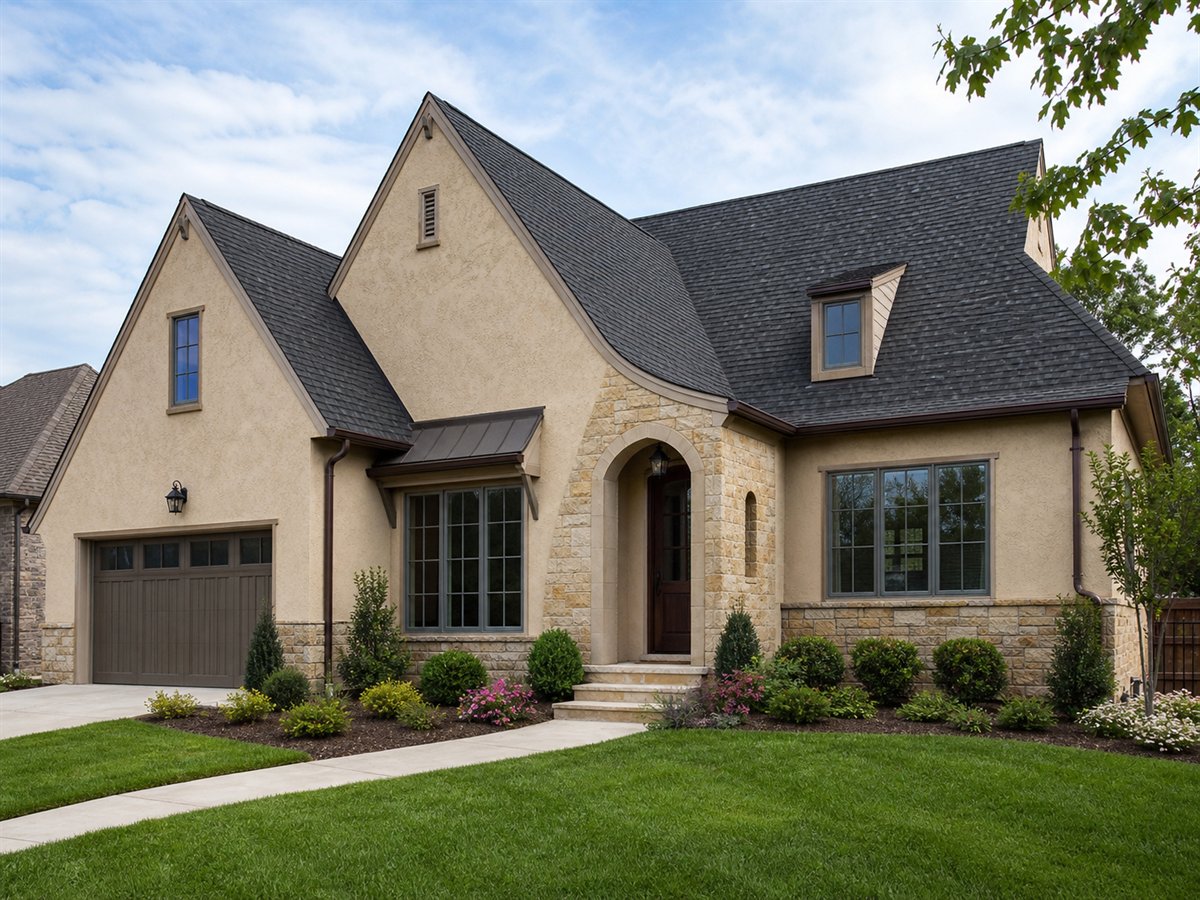 Willowcroft House 2003, a conceptual 2003-square-foot restrained Cotswold-inspired family home with a $303,125 construction target