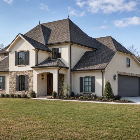 $304,375 Practical Restrained French-Country Family Home: 2,004-Sq.-Ft. Three-Bedroom Plan