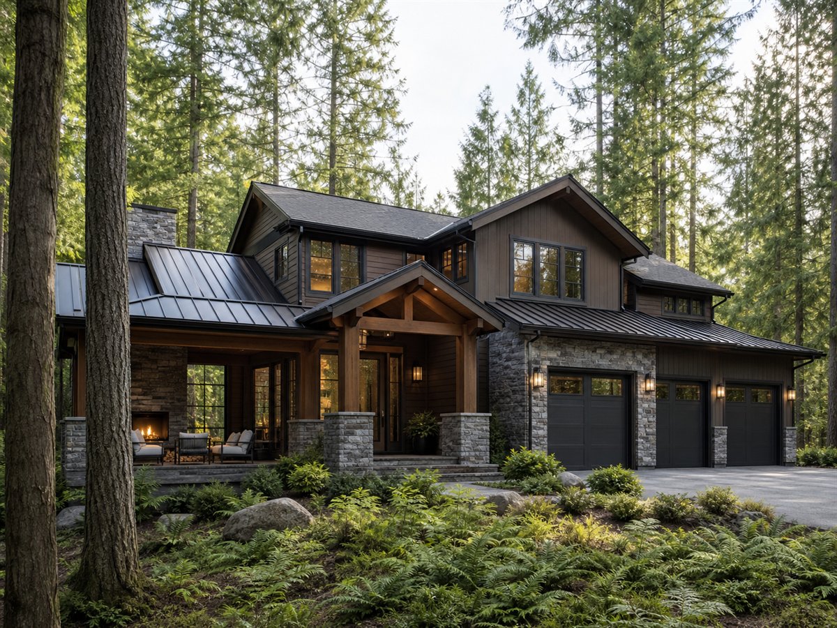 Rainier Lodge House 3703, a conceptual 3703-square-foot Northwest lodge custom home with a $861,250 construction target
