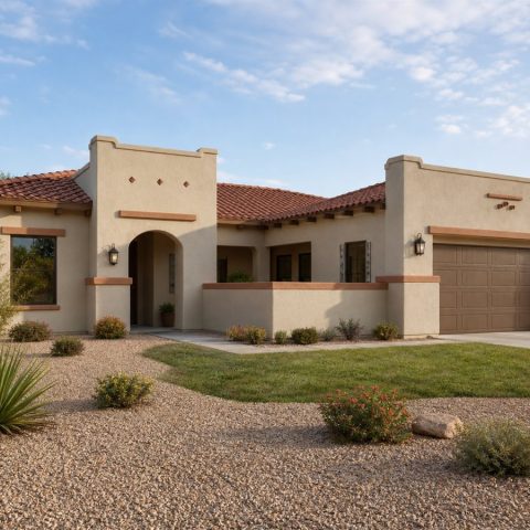 $306,875 Practical Mission-Revival Family Home: 2,007-Sq.-Ft. Three-Bedroom Plan