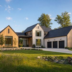 $866,250 Grand Modern Gabled-Pavilion Custom Home: 3,719-Sq.-Ft. Five-Bedroom Custom Plan